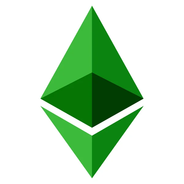 Ethereum kristály lapos ikon — Stock Vector