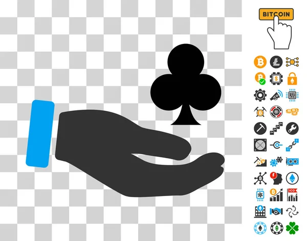 Croupier Hand Symbol mit Bonus — Stockvektor