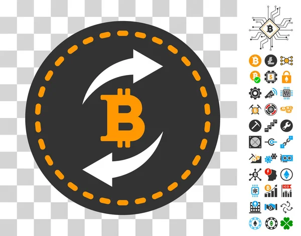 Bitcoin changement d'icône avec Bonus — Image vectorielle