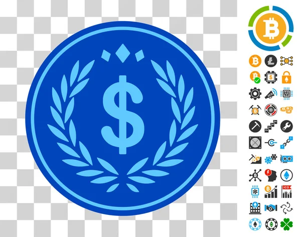 Dollar Coin Icon with Bonus — Stock Vector