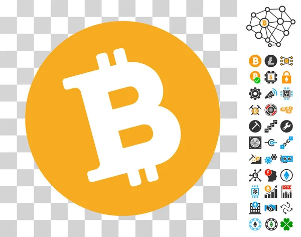 Bitcoin Coin Icon with Bonus — Stock Vector