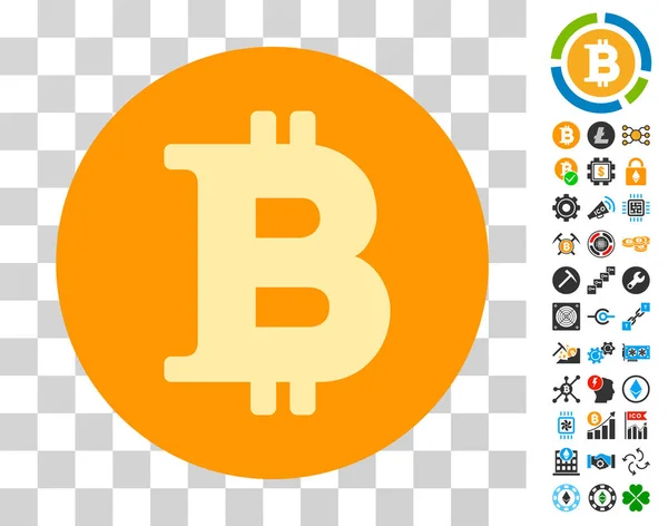 Bitcoin-Symbol mit Bonus — Stockvektor