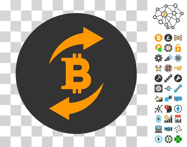 Bitcoin-Wechselsymbol mit Bonus — Stockvektor