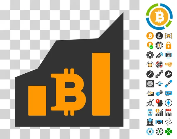Bitcoin Graphique Icône avec Bonus — Image vectorielle
