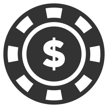 Dolar Casino çip düz simgesi