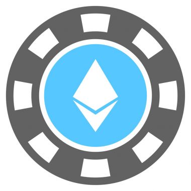 Ethereum Casino çip düz simgesi