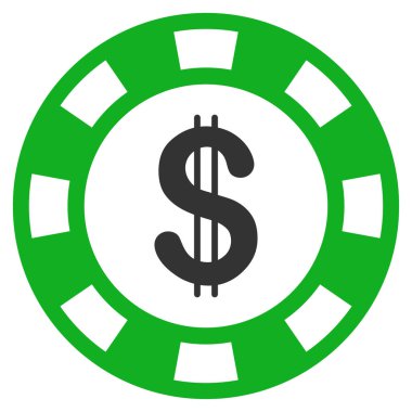 Dolar Casino çip düz simgesi