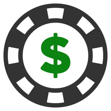 Dolar Casino çip düz simgesi