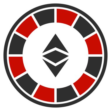 Ethereum Casino rulet düz simgesi