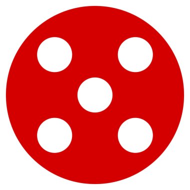 Yuvarlak zar düz simgesi