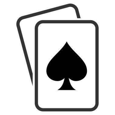 Kartları düz simgesi kumar küreği