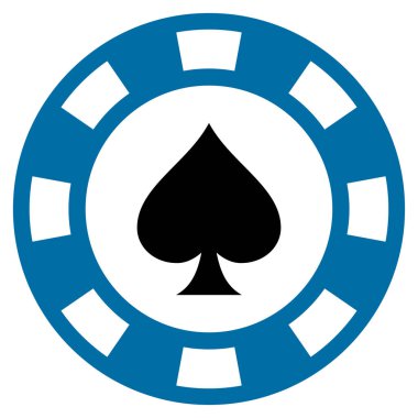 Maça Casino çip düz simgesi