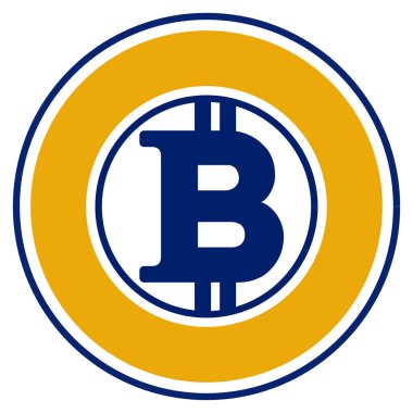 Bitcoin altın düz simgesi