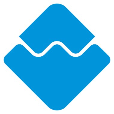 Dalgalar para birimi düz simgesi