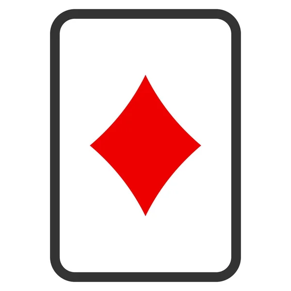 Gyémánt szerencsejáték-kártya lapos ikon — Stock Fotó