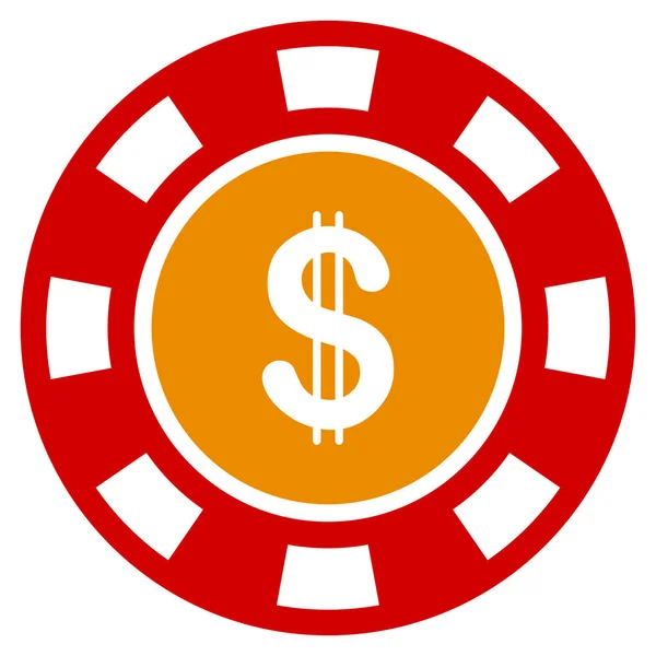 Долар казино чип плоска піктограма — стокове фото