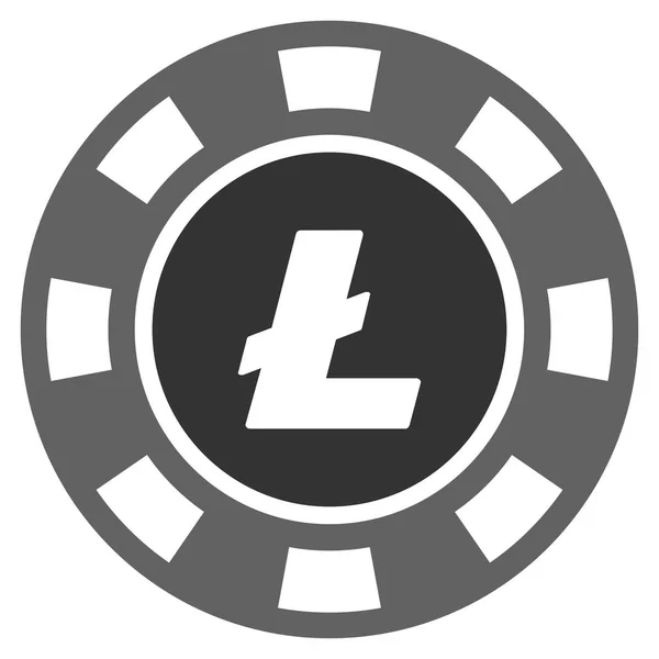 Litecoin Casino Chip Flat Icon — Stok Foto