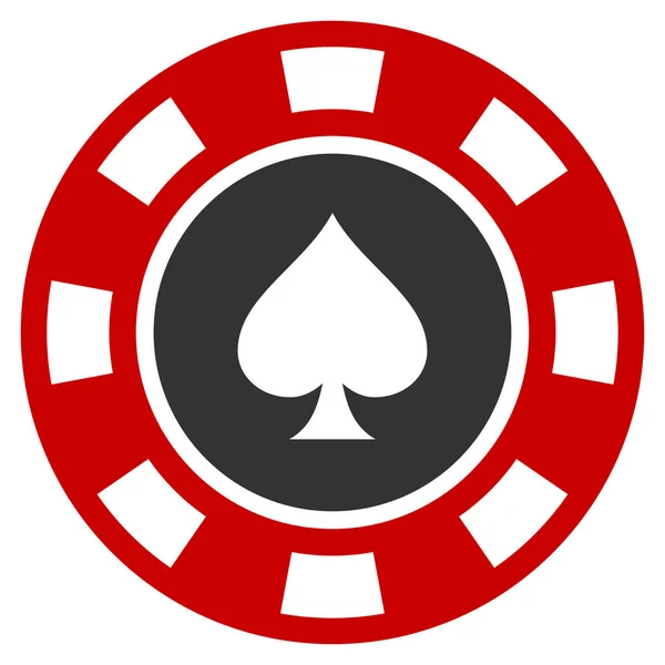 Spades Casino Chip Flat Icon — Stock Photo, Image