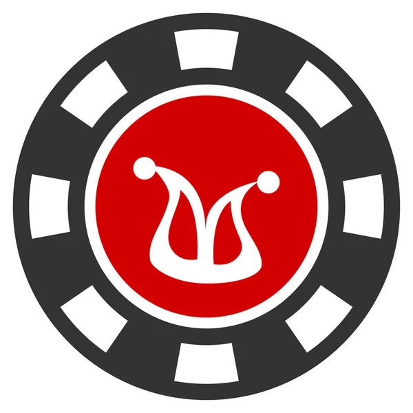 Joker Casino çip düz simgesi — Stok fotoğraf