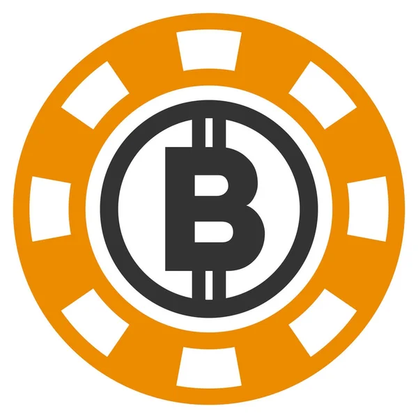 Bitcoin Casino Chip Icône plate — Photo