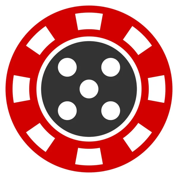 Casino chip platte pictogram — Stockfoto