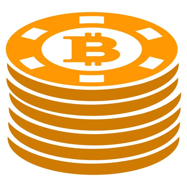 Bitcoin Casino Chips Icône plate — Photo