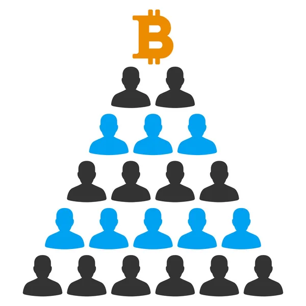 Bitcoin Ponzi Pyramid Flat Icon — Stok Foto