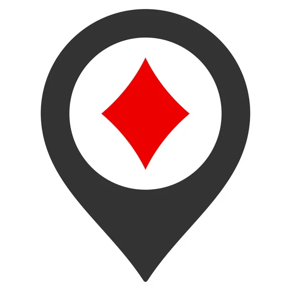 Casino Map Pointer Flat Icon — Stock Photo, Image