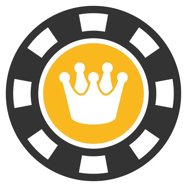 Crown Casino Chip Flat Icon — Stock Photo, Image