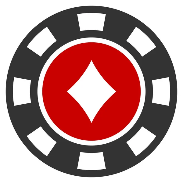 Diamenty Casino Chip płaskie ikona — Zdjęcie stockowe