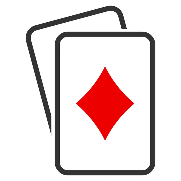 Diamonds Gambling Cards Flat Icon — Stock Photo, Image