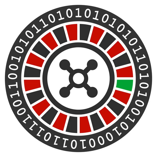 Digitale Casino Roulette platte pictogram — Stockfoto