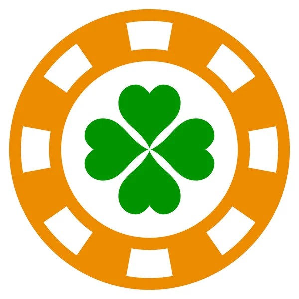 Szczęście Casino Chip płaskie ikona — Zdjęcie stockowe