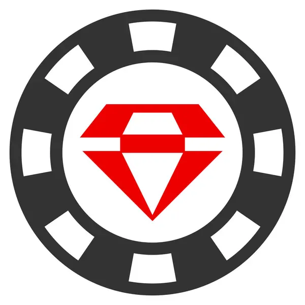 Χαρτοπαικτική λέσχη Ruby τσιπ επίπεδη εικονίδιο — Φωτογραφία Αρχείου