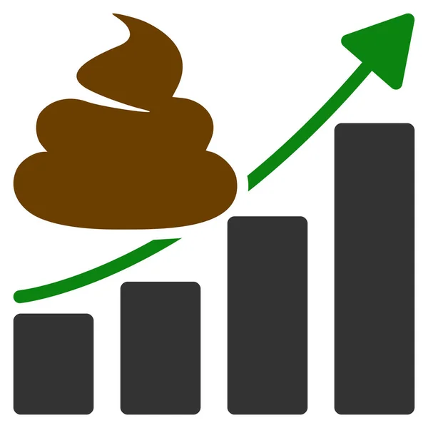 Gráfico de crecimiento de mierda Icono plano —  Fotos de Stock