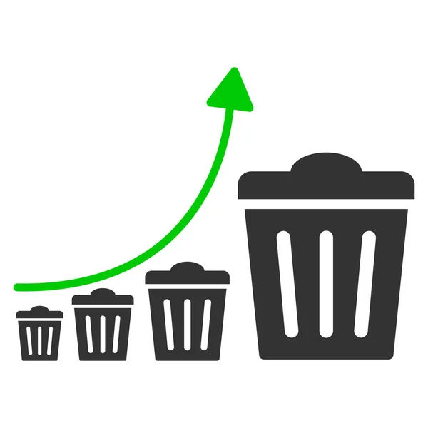 Ikon Trash Growing Trend Flat — Stok Foto