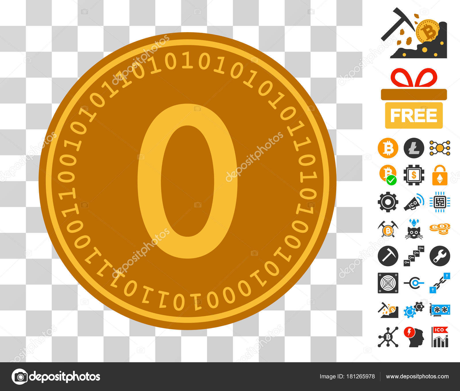 Null Digital Coin Symbol Mit Bonus Stockvektor C Ahasoft 181265978 - 