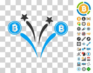 Bonus ile Bitcoin havai fişek simgesi
