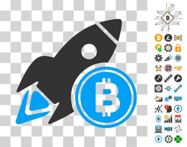 Bonus ile Bitcoin roket simgesi