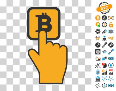 Basın Bitcoin düğme simgesi Bonus ile