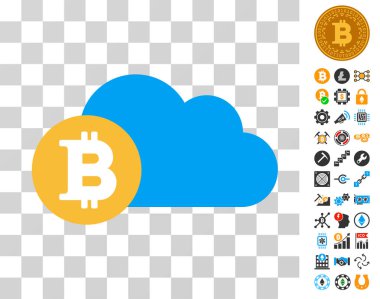 Bonus ile Bitcoin bulut simgesi