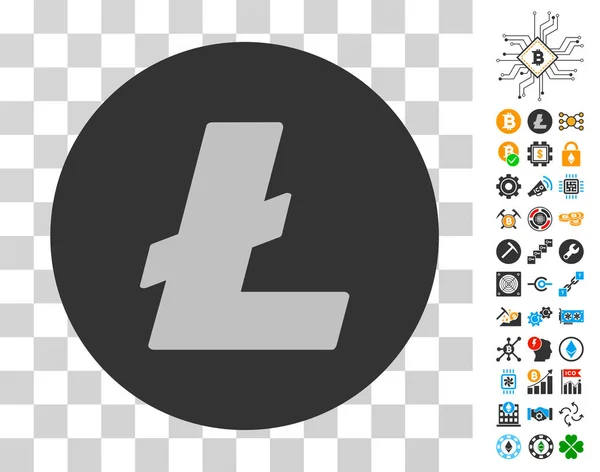 Litecoin икона с бонус — стоковый вектор