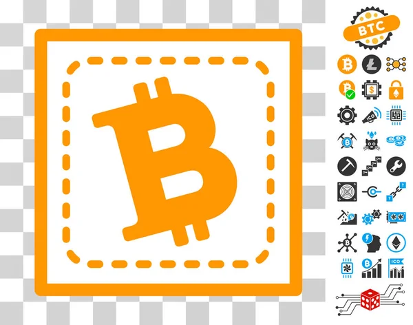 Bitcoin Square Symbol mit Bonus — Stockvektor