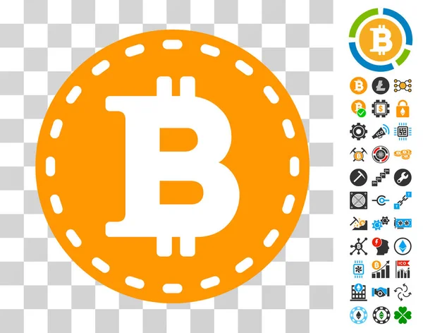 Bitcoin Coin Icon with Bonus — Stock Vector