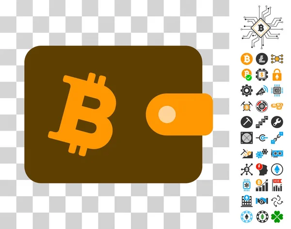 Ikona Bitcoin portfel z Bonus — Wektor stockowy