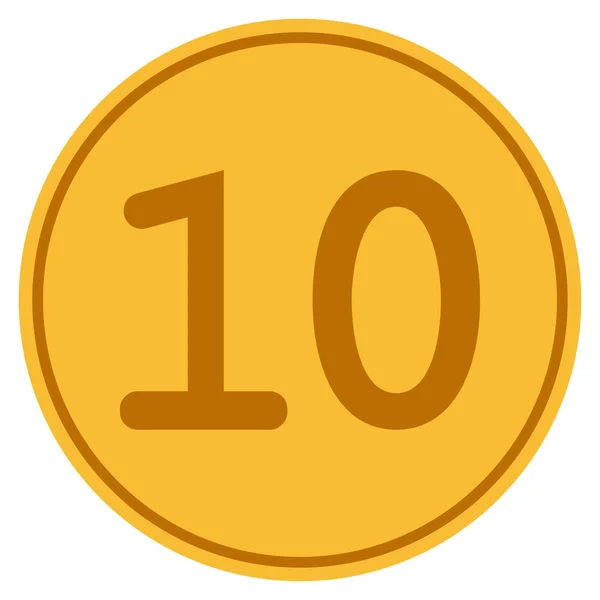Δέκα χρυσό νόμισμα — Διανυσματικό Αρχείο