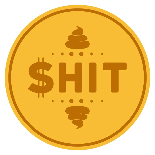 Shit Caption Gold Coin — Stockvector