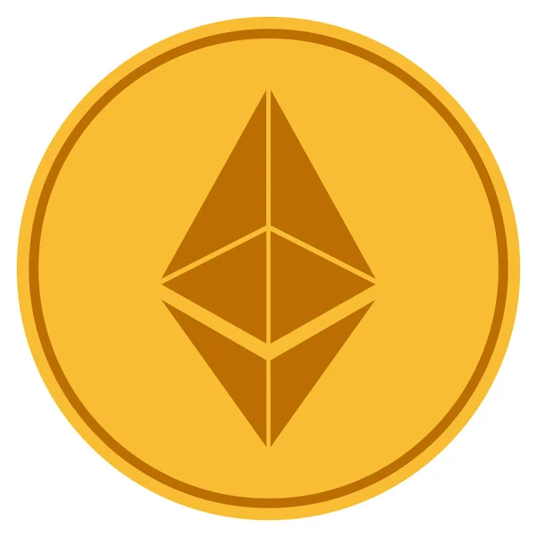 Ethereum Gold Coin — Stock Vector