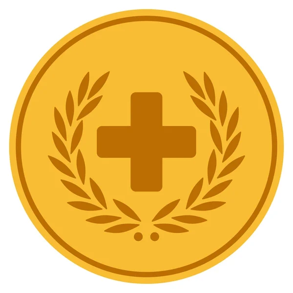 Moneda de oro de gloria médica — Vector de stock