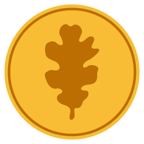 Foglia di quercia Moneta d'oro — Vettoriale Stock